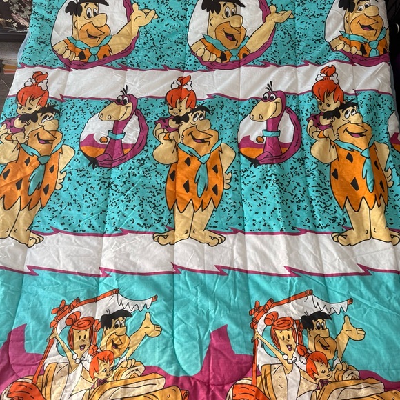 Other - Vintage The Flintstones Cartoon Blanket 85” x 62”